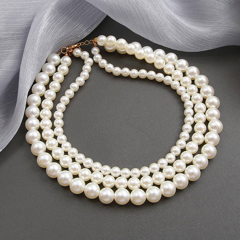 Wholesale pearl necklace multi-layer clavicle chain vintage necklace baroque necklace ACC-NE-Xiaoy003