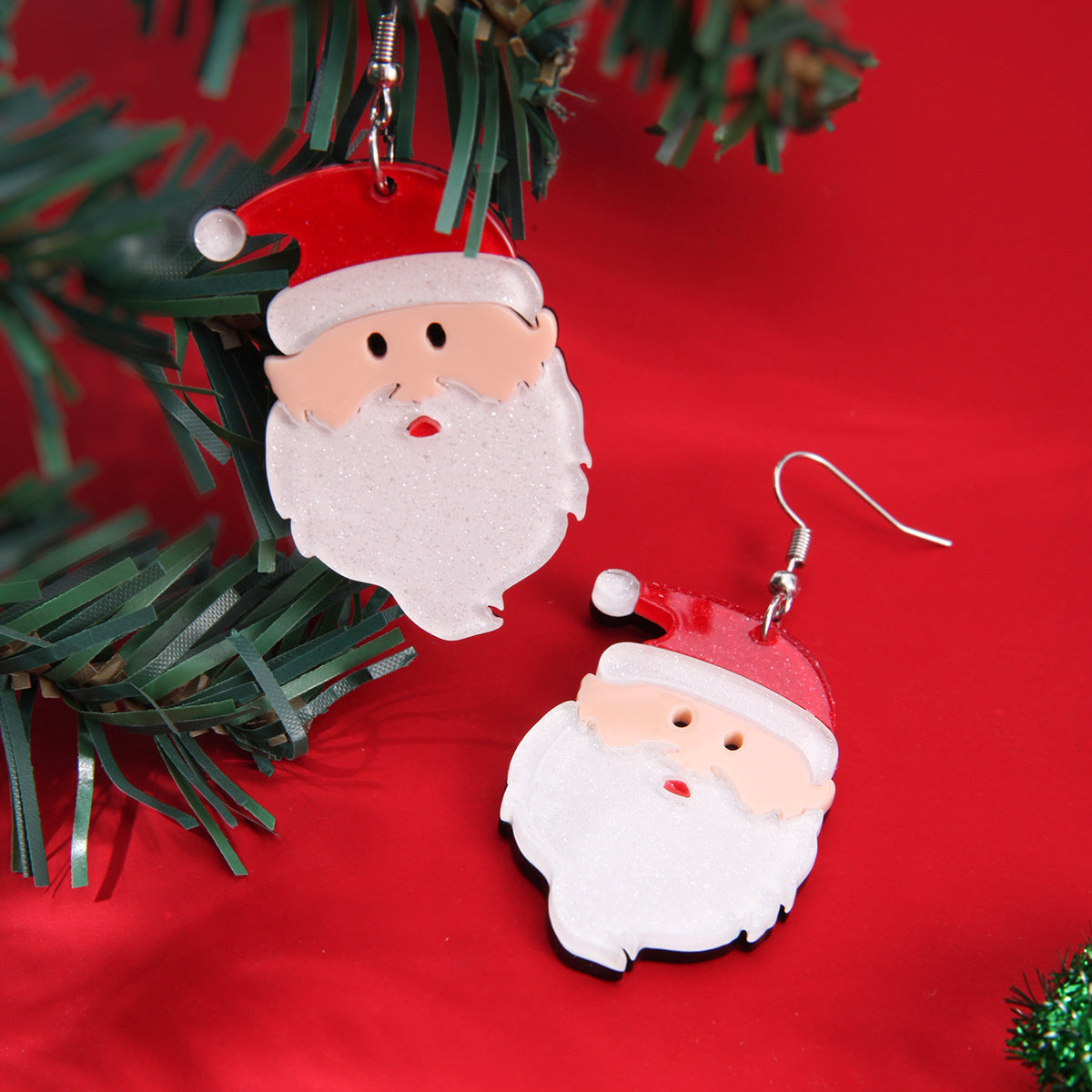 Carton de gros dessin animé Elk Old Snowman Boucles d'oreilles colorées