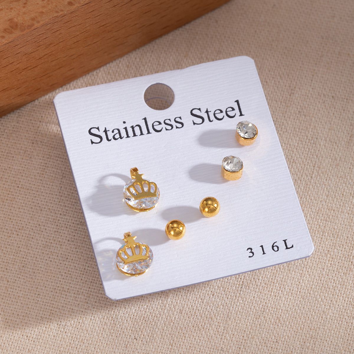 Wholesale Stylish Gold Stainless Steel Geometric Earrings for Women Vintage Fashion Accessory