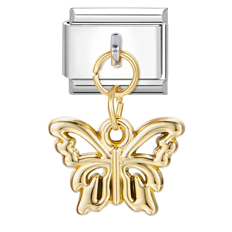 Wholesale Italian Charm Bracelet 9mm DIY Splicing Cute Creative Pendant Stainless Steel Composable Bracelet