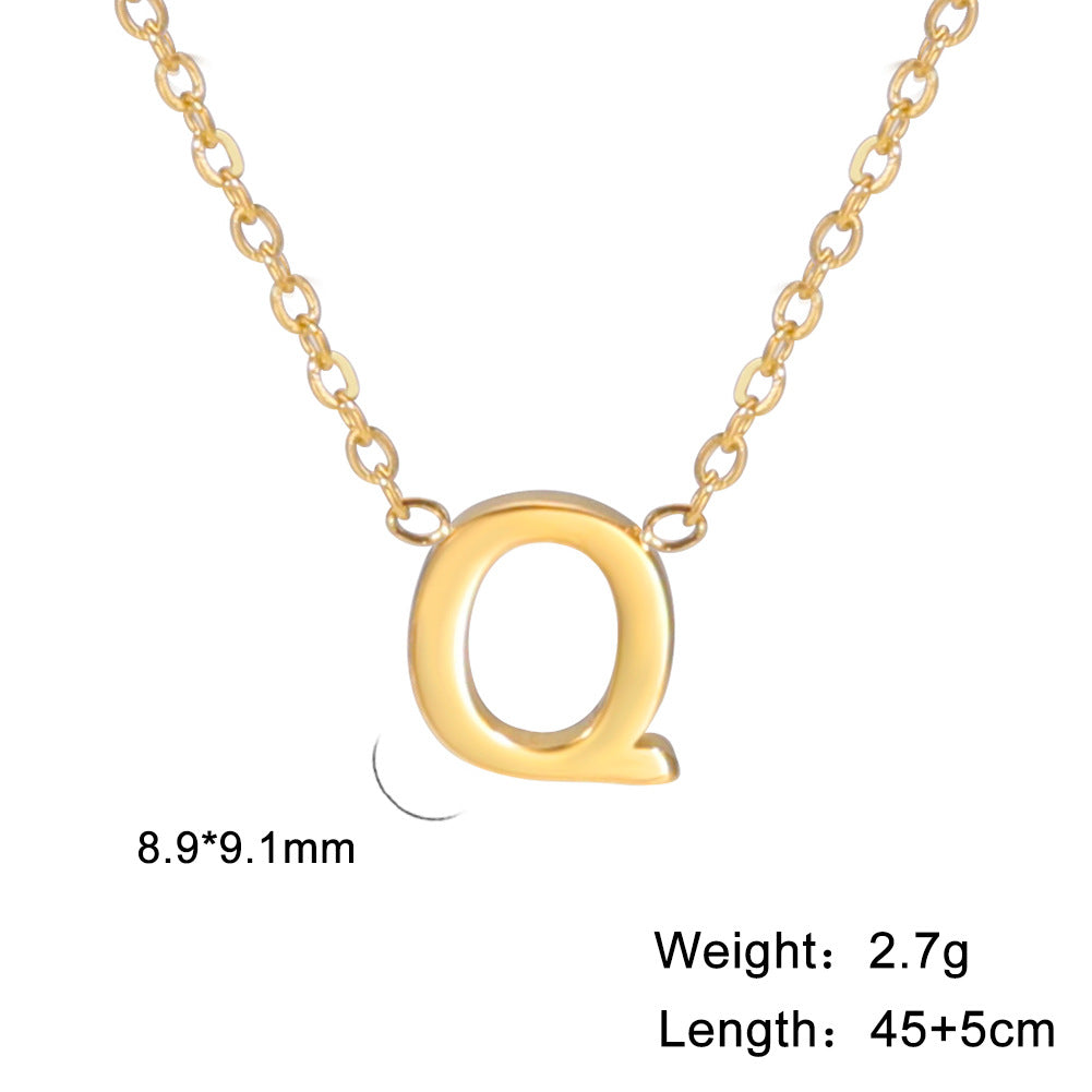 Wholesale Letter Gold 18k Real Gold Electroplated Stainless Steel Necklace