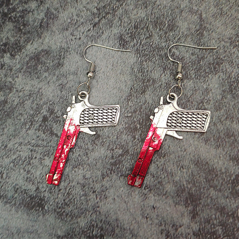 Wholesale  Halloween alloy earrings dagger axe horror blood earrings