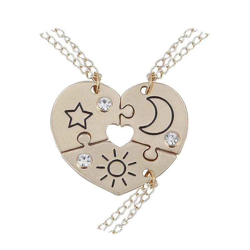 Wholesale Splicing Sun Moon Star Series Diamond Necklaces ACC-NE-Tiangao001
