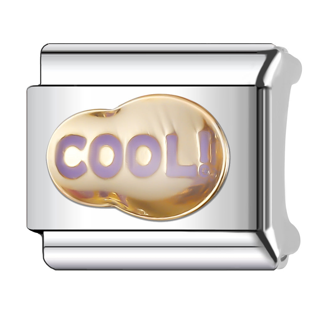 Wholesale Italian Charm Bracelet 9mm DIY Splicing English Stainless Steel Composable Bracelet