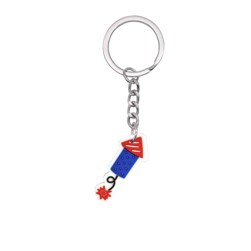 Wholesale 10pcs US Independence Day Keychain