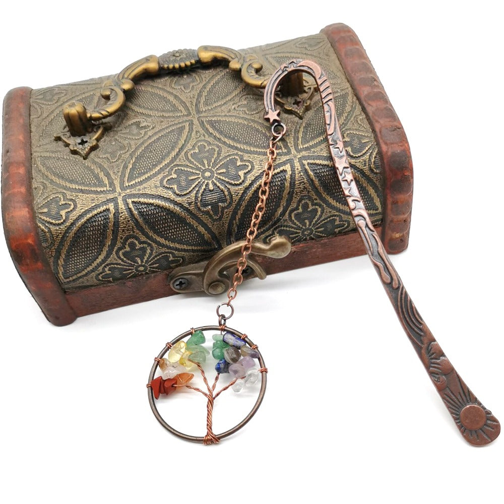 Wholesale Natural Gravel Crystal Tree of Life Bookmarks ACC-BM-HanX002