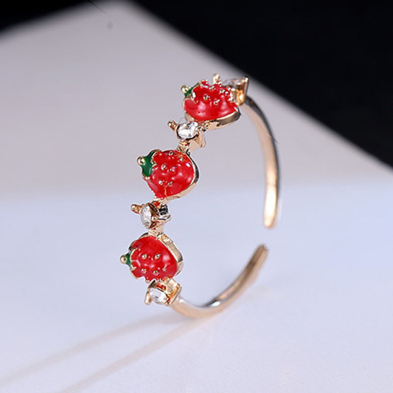 Wholesale Cute  Open Ring Double-layer Micro-inlaid Zircon Ring