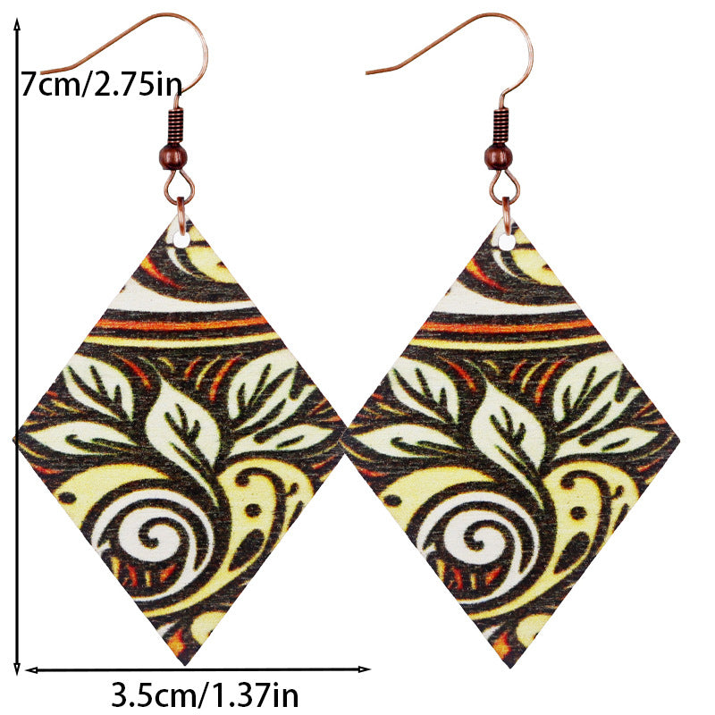 Wholesale Summer Ocean Wind Coconut Tree Sea Beach Wood Earrings ACC-ES-WeiAn006