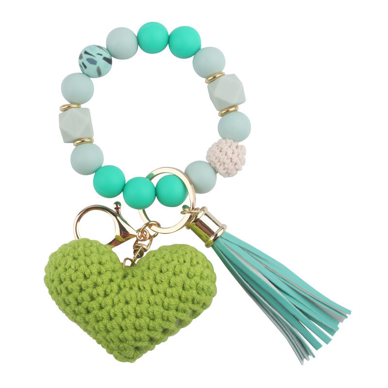 Wholesale Cartoon Wool Love Bracelet Keychain