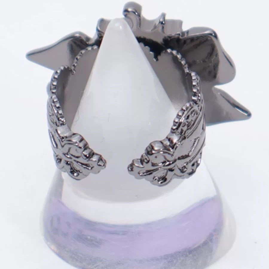 Wholesale Trendy Red Strawberry Skull Bow Rhinestone Ring Adjustable Alloy Electroplated Fashion Accessory for Party Gift