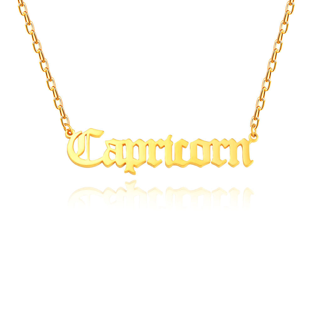 Wholesale Stainless Steel 12 Zodiac Letter Necklace ACC-NE-MiYi004