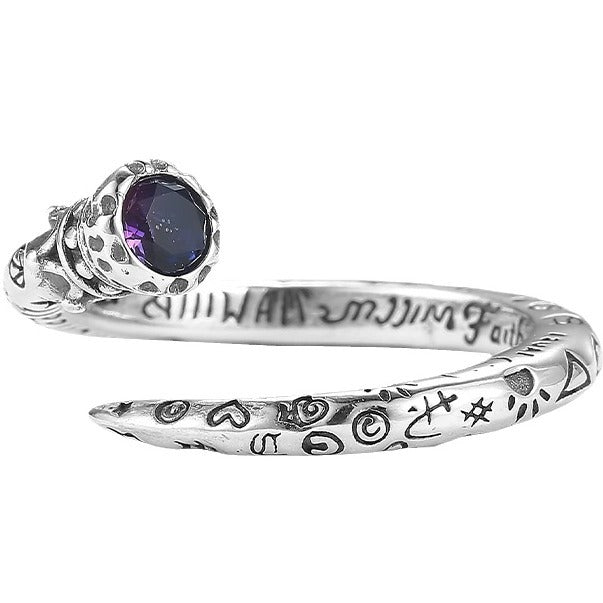 Wholesale  Retro Gemstone Crown Wand Ring