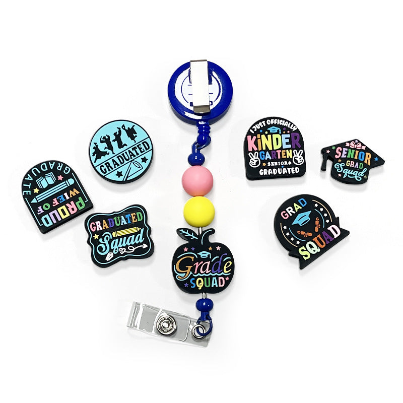 Wholesale Random 10pcs Graduation Season PVC Soft Glue Focal Beads DIY Beaded Pen Accessories