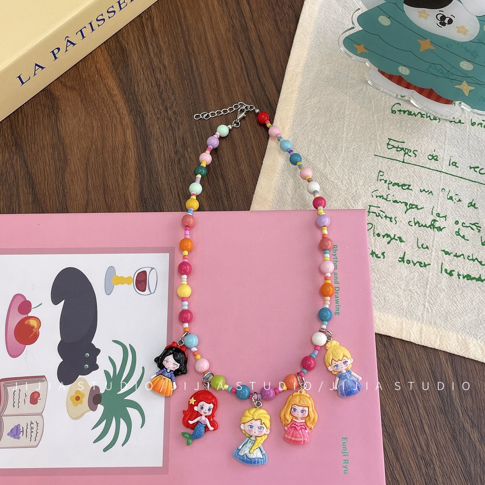Wholesale Colorful cartoon Christmas beaded necklace