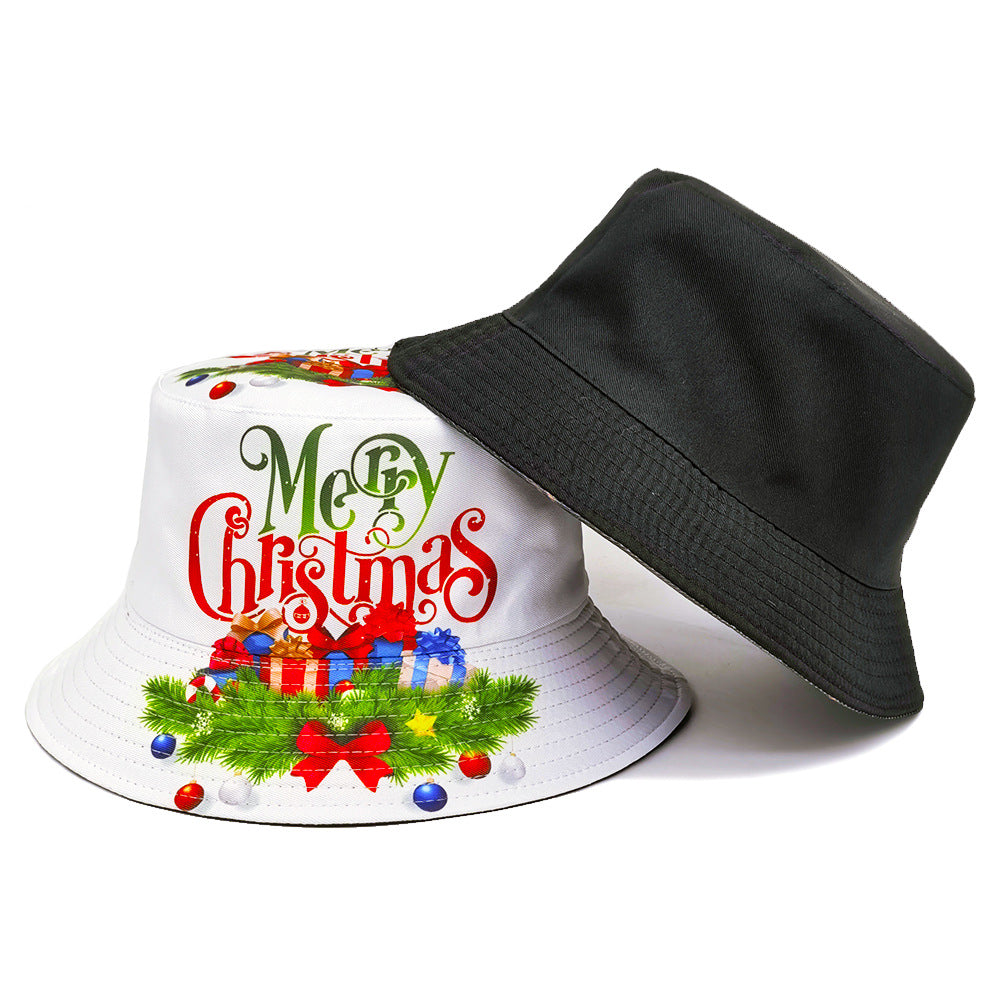 Wholesale Christmas pattern double-sided bucket hat