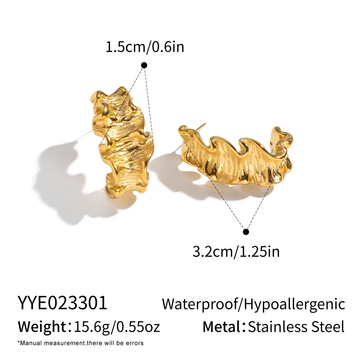 Wholesale Trendy 18K Gold Plated Stainless Steel Floral Earrings Set for Women Boutique Resale Jewelry Accessory