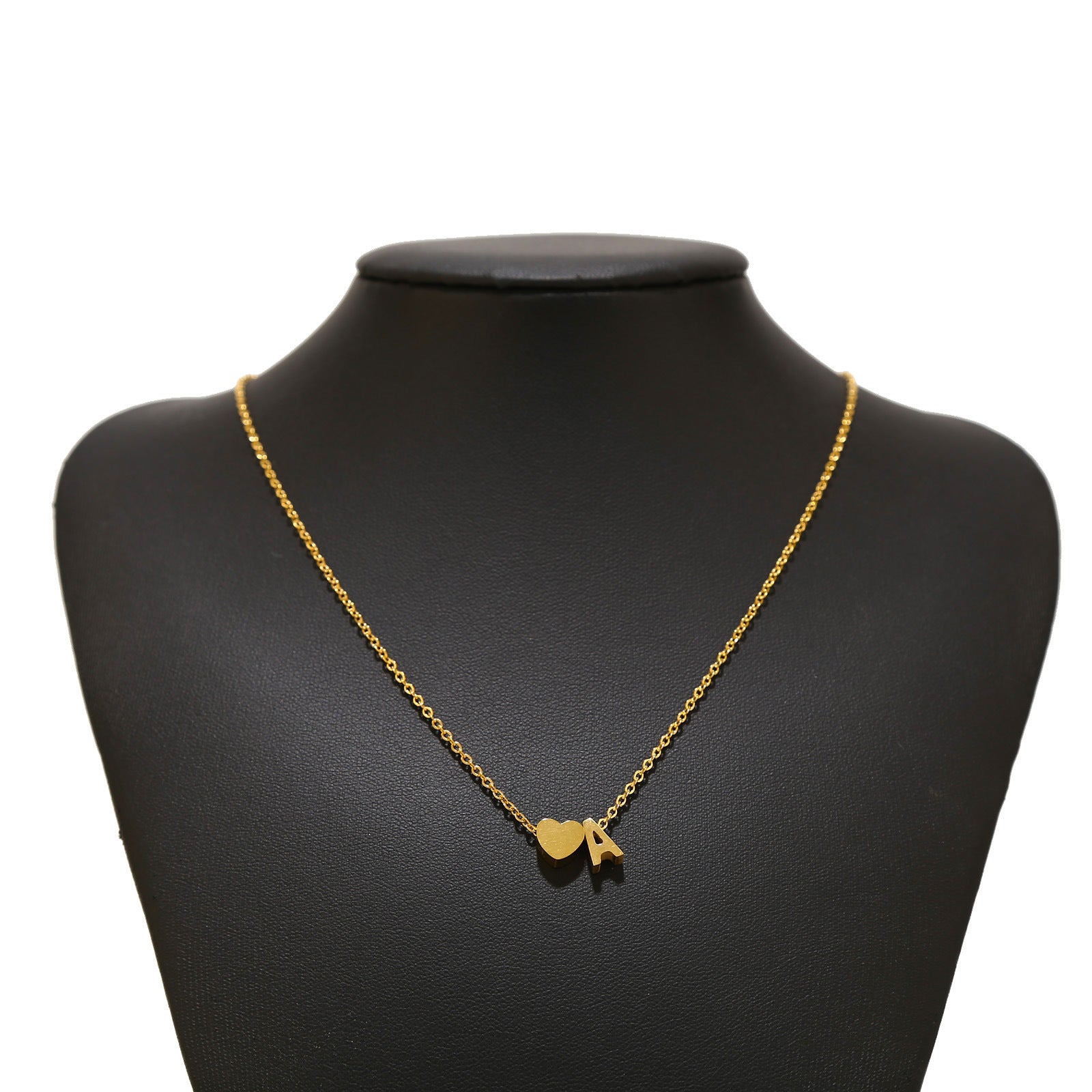 Wholesale light luxury love 18K gold stainless steel 26 letters necklace