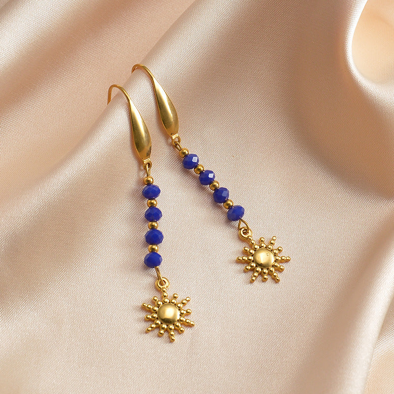 Wholesale Retro Diy Handmade Beaded Earrings Five-pointed Star Love Earrings Stainless Steel Earrings ACC-ES-yanc002