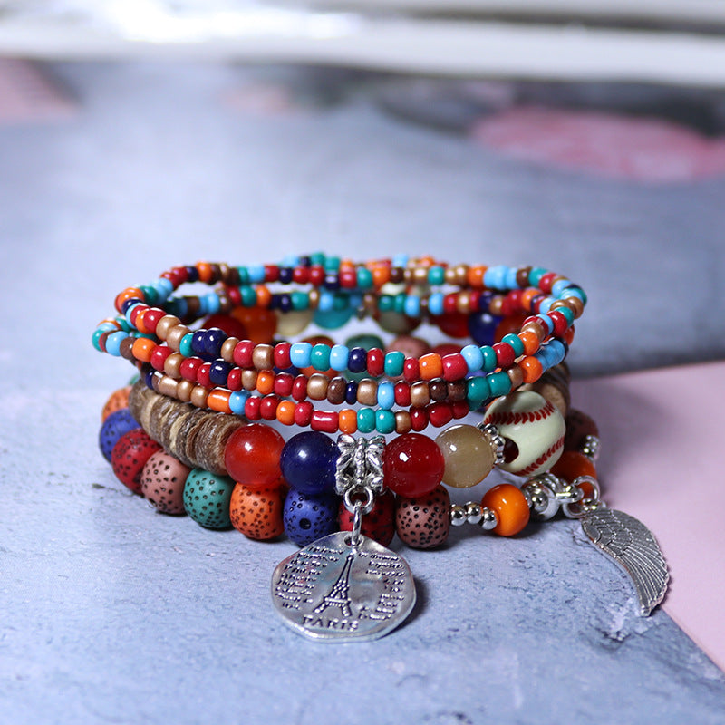 Wholesale Bohemian Multi-layer Rice Bead Bracelet ACC-BT-NaiHong003