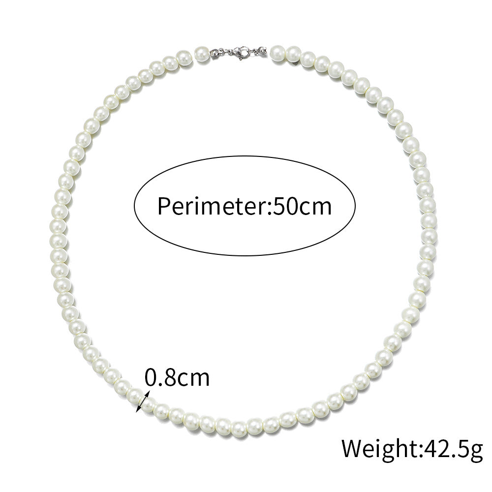 Wholesale Single Layer Men's Pearl Necklace