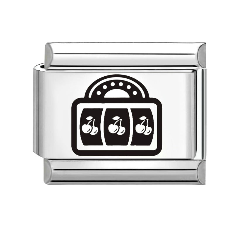 Wholesale  Italian Charm Bracelet 9mm DIY Splicing Removable Black and White Series Stainless Steel Composable Bracelet