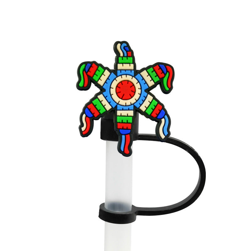 Wholesale 10pcs 7-8mm PVC Mexican Style Straw Tube Cap