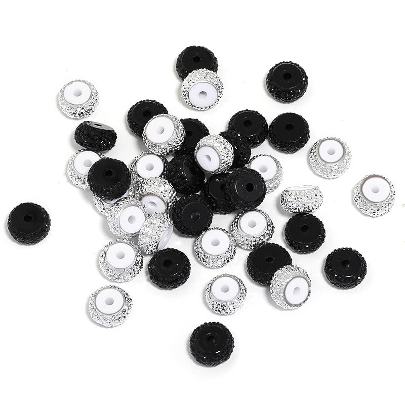Wholesale 100pcs Colorful Acrylic Wheel Beads Granulated Sugar Flat Beads Spacers Diy Accessories ACC-BDS-BLG066