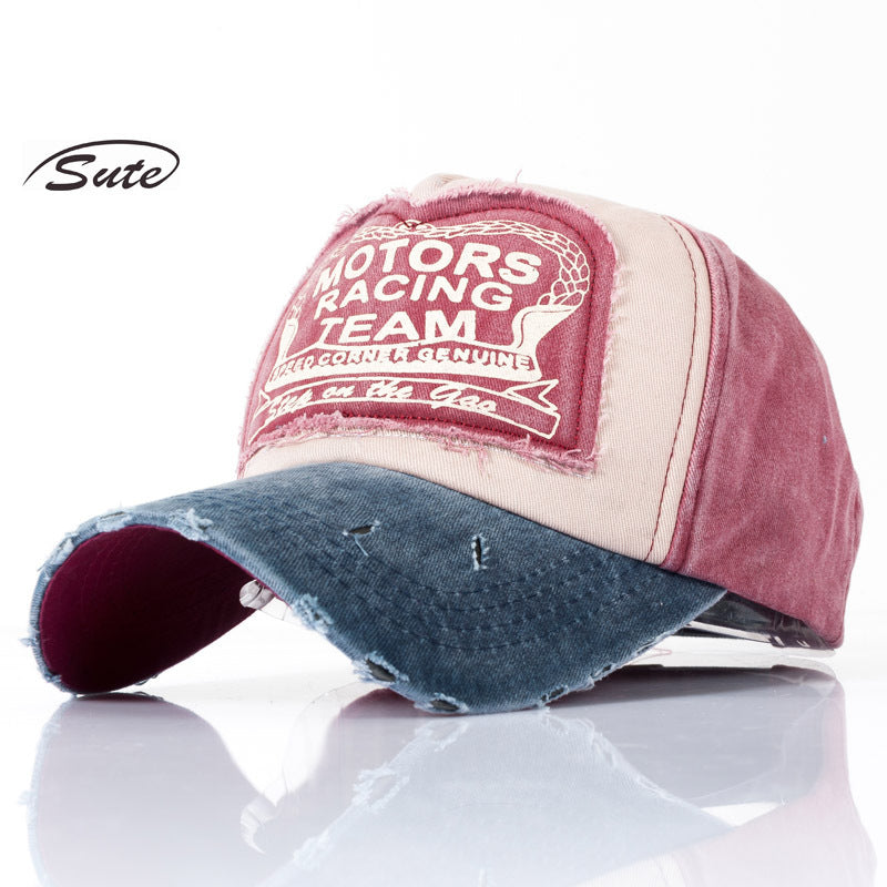 Wholesale Black Washed Cotton Patchwork Baseball Cap Outdoor Sunshade Fashion Accessory