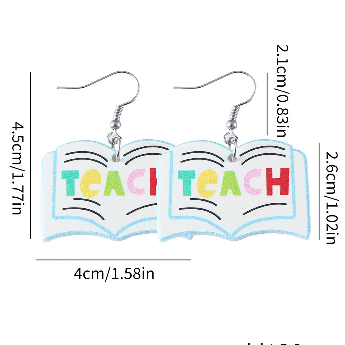 Wholesale  School Season Books Apple Pendant Earrings