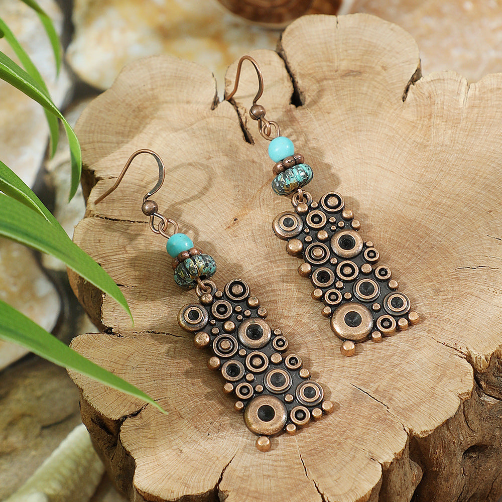 Wholesale Retro Bohemian Earrings Maillard Color Trendy Fashion Accessory for Autumn Winter