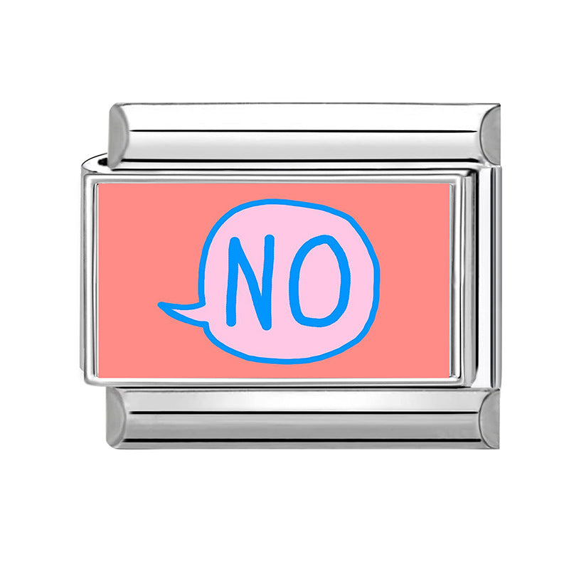 Wholesale Pink series flower  DIY  Single Section Creative Stainless Steel Composable Bracelet