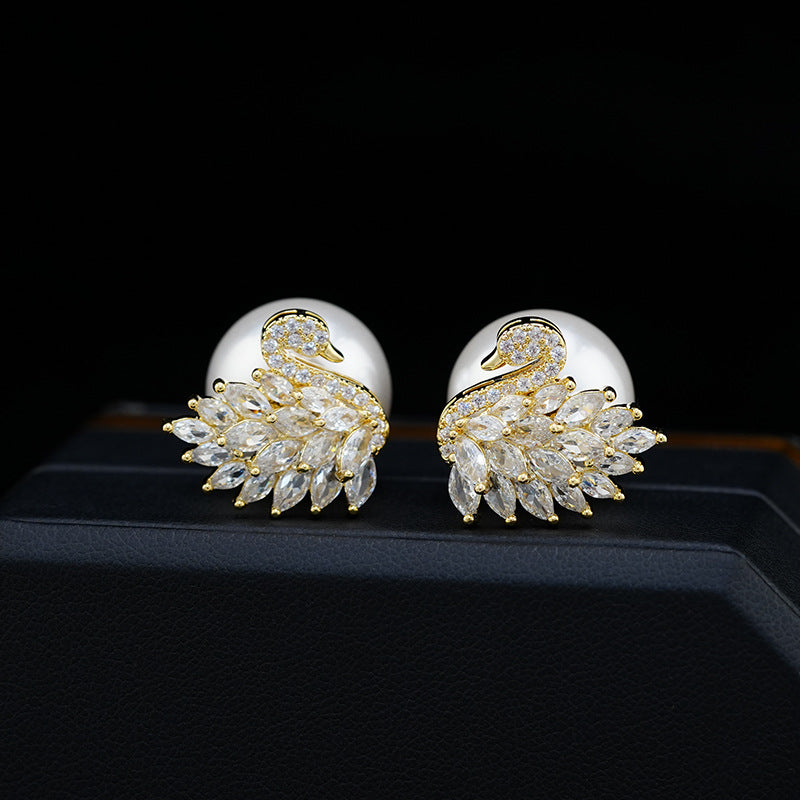 Wholesale Swan Pearl Earrings