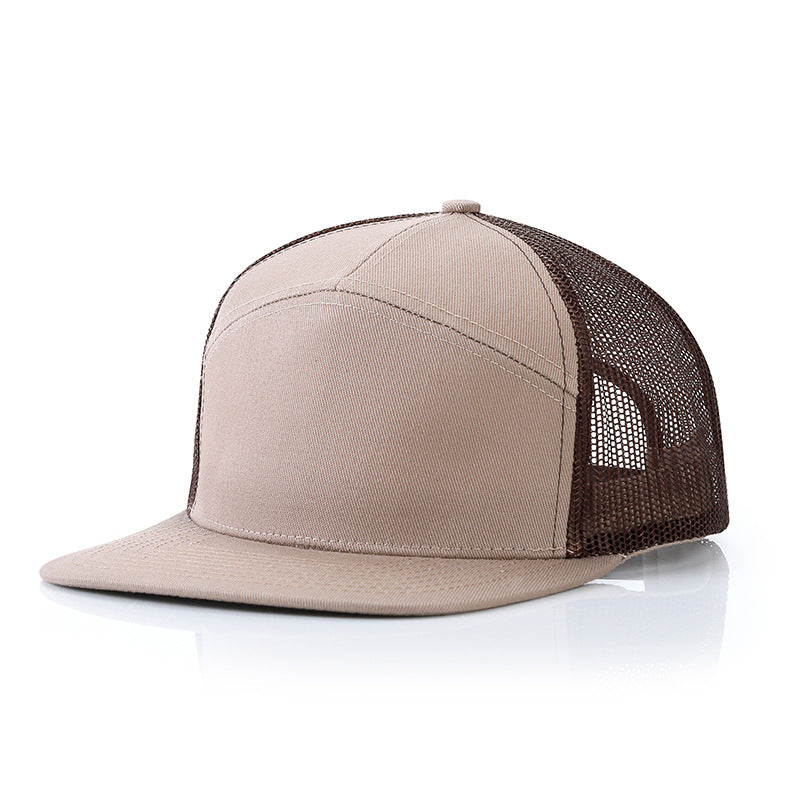 Wholesale Fabric Mesh Hats Breathable Trucker Hats Sun Visor Flat Brim Mesh Hats ACC-HT-ZhuoXing001