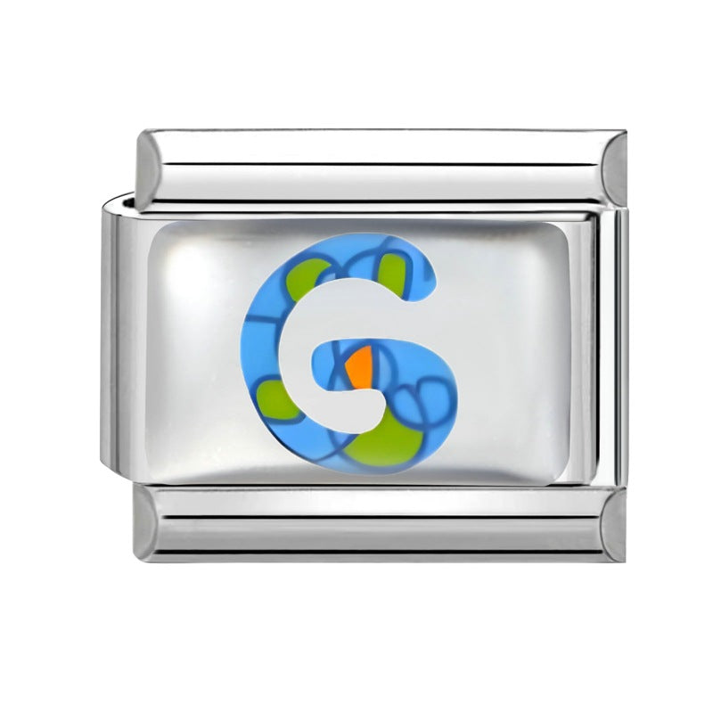 Wholesale 9mm Italian Charm Starter Bracelets DIY Letter Series Stainless Steel Composable Bracelet