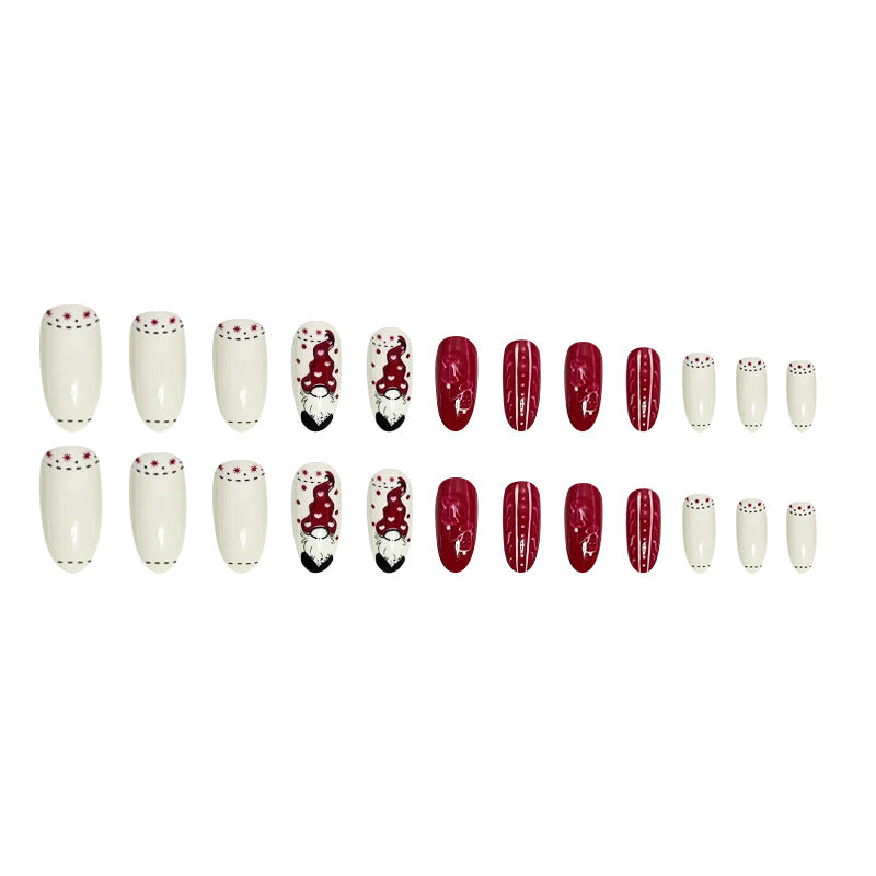 Wholesale 24 Pieces/box Christmas Press-on Nails Kits Nail Stickers ACC-NS-FengLi007