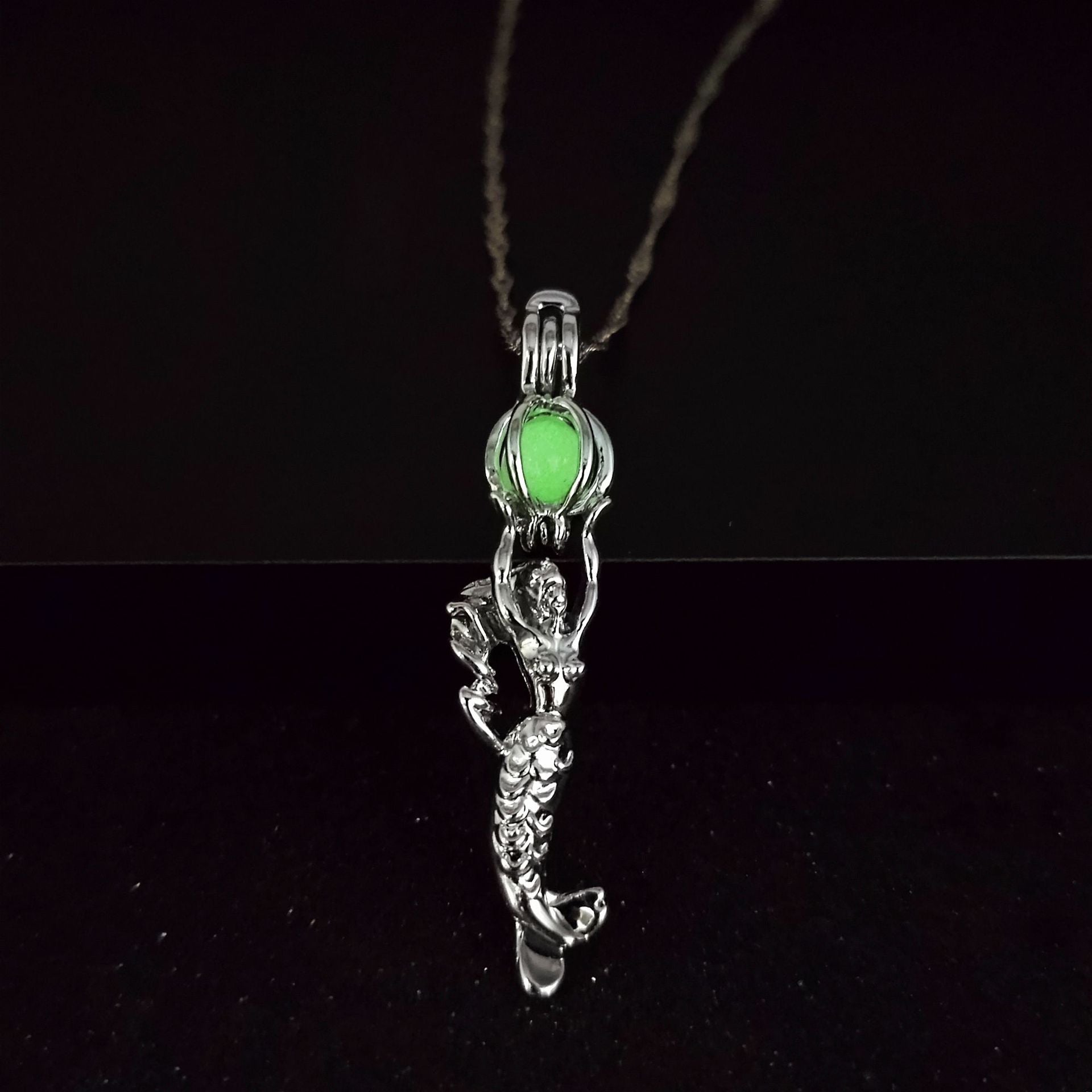 Wholesale  Luminous Hollow Mermaid Necklace