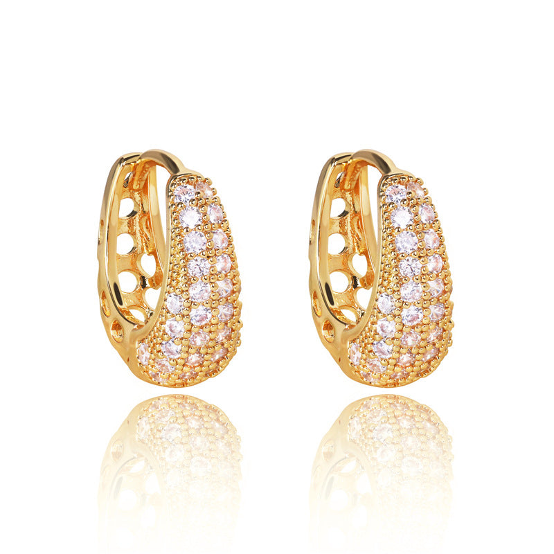 Wholesale Zircon plating creative earrings copper earrings