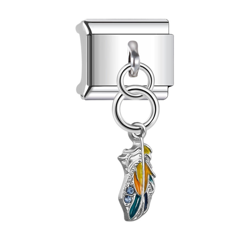 Wholesale Italian Charm Bracelet 9mm DIY Splicing Cute Creative Pendant Stainless Steel Composable Bracelet