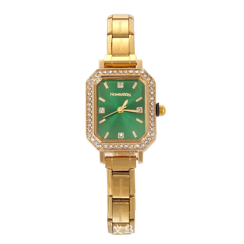 Wholesale Trendy Women' s Quartz Watch Gold Tone Stainless Steel Minimalist Fashion Wristwatch for Party Accessory