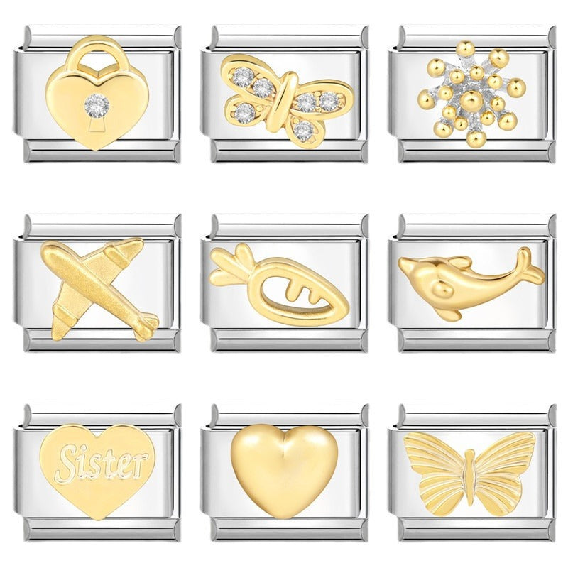 Wholesale Italian Charm Bracelet 9mm DIY Splicing Removable  Stainless Steel Composable Bracelet