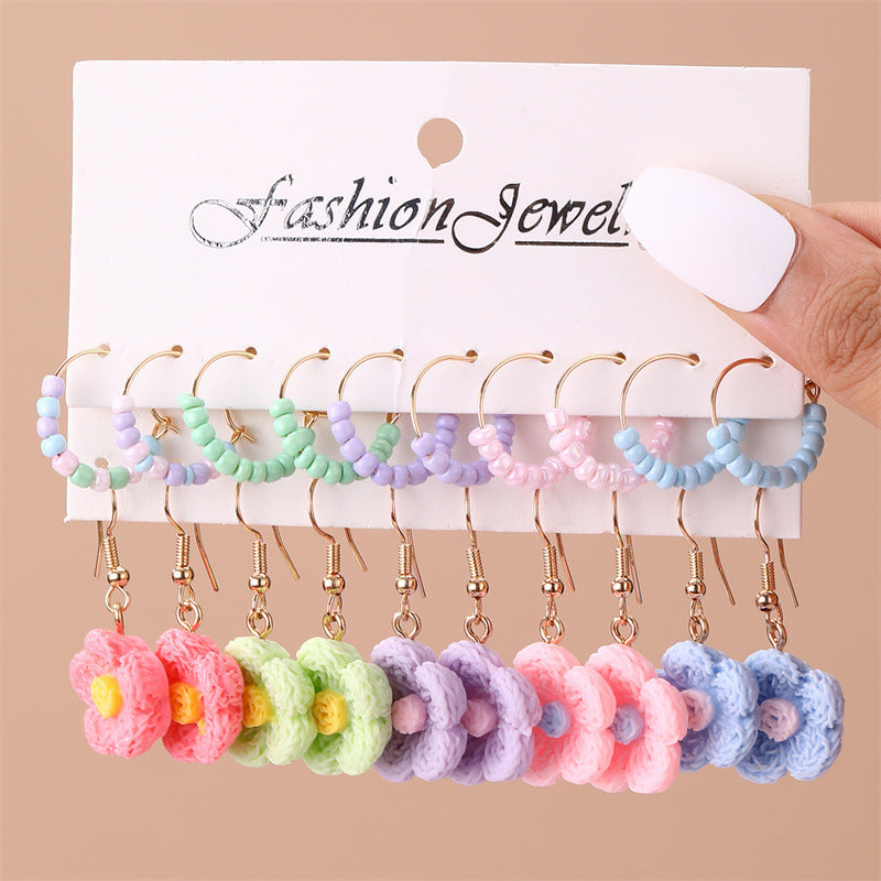 Wholesale Floral Earrings Rice Beads Earring Sets ACC-ES-NZ002