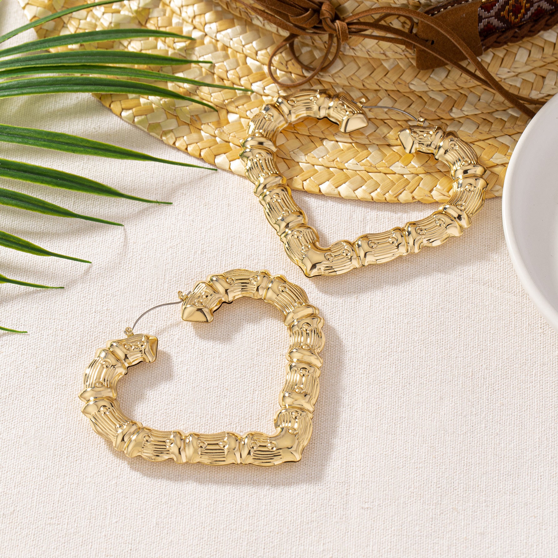 Wholesale  oversized bamboo love earrings