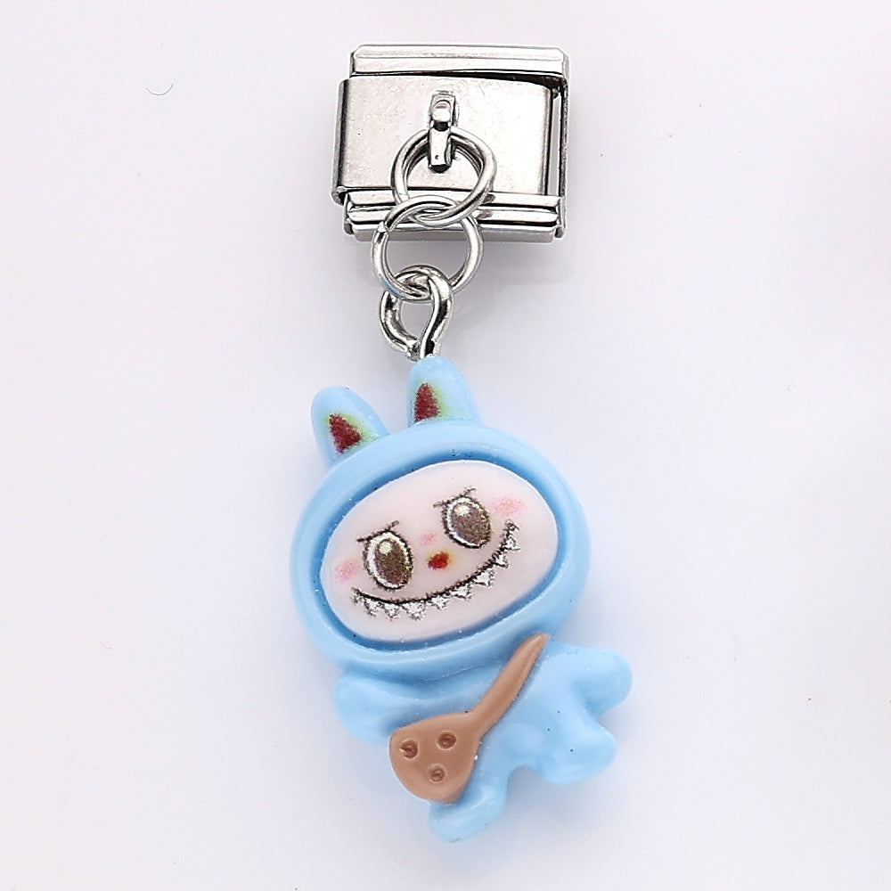 Wholesale 10pcs Italian Charm Bracelet 9mm DIY Splicing Cute Cartoon Stainless Steel Composable Bracelet ACCVIP