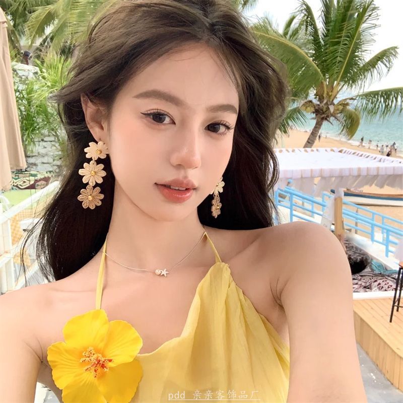 Wholesale  Sunflower Earrings Exaggerated  Earrings