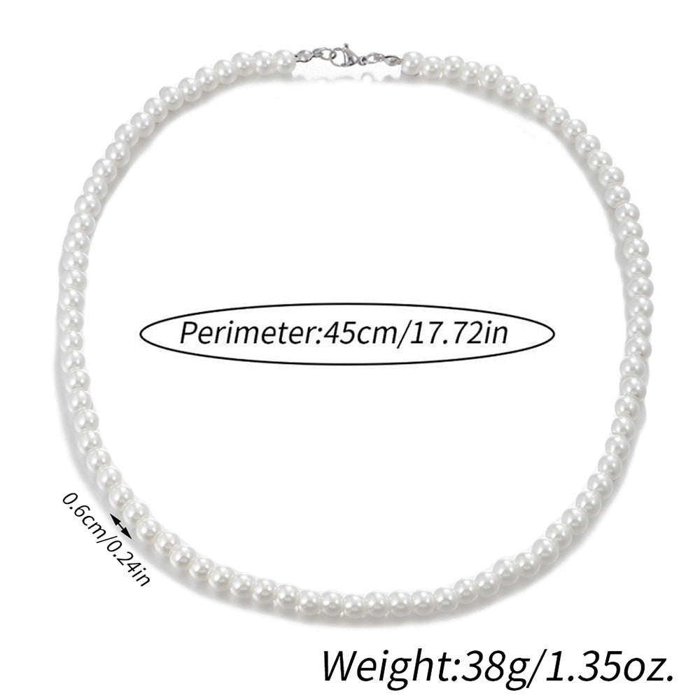 Wholesale Single Layer Men's Pearl Necklace