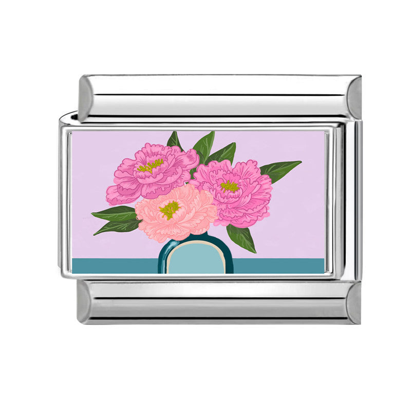 Wholesale  Italian Charm Bracelet 9mm DIY Fresh Floral-Themed  Creative Stainless Steel Composable Bracelet