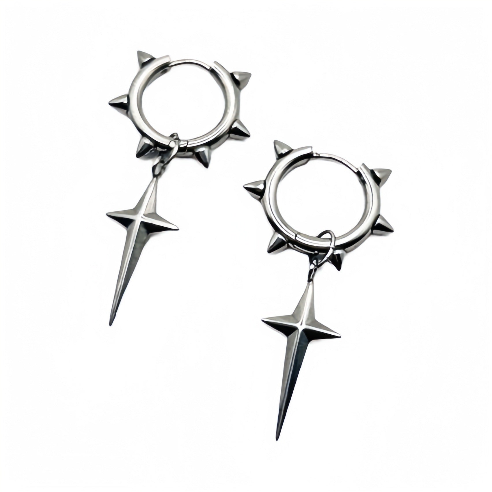 Wholesale  cross star earrings all-body stainless steel ear clip