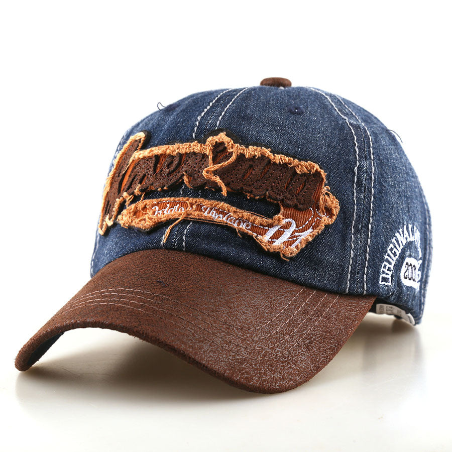 Wholesale Trendy Vintage Black Unisex Embroidered Baseball Cap with Leather Brim for Sun Protection,  Boutique Resale and Everyday Wear