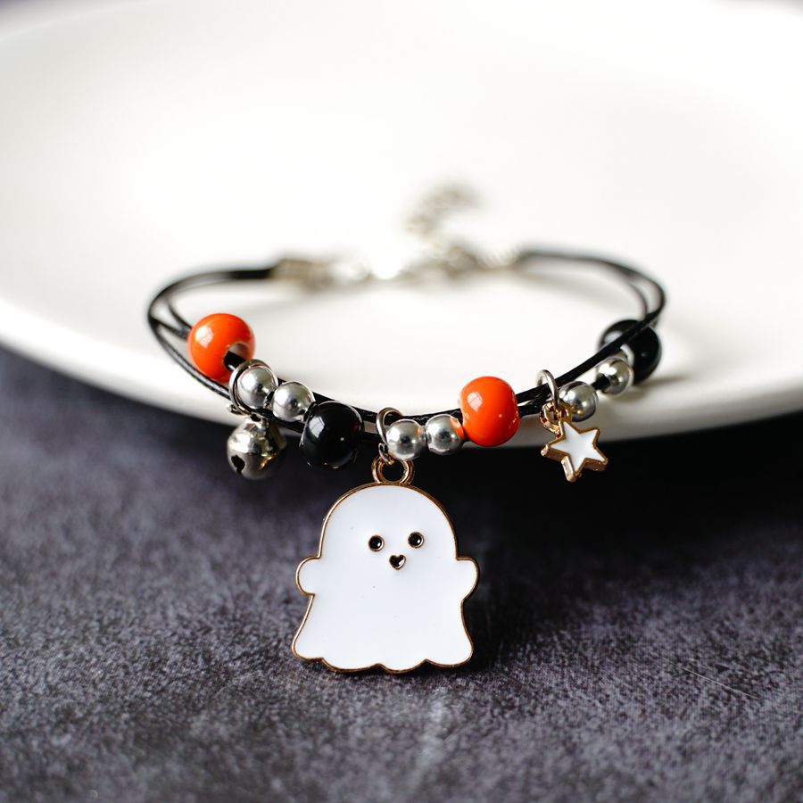 Wholesale  pumpkin bracelet  ghost festival orange ceramic bracelet