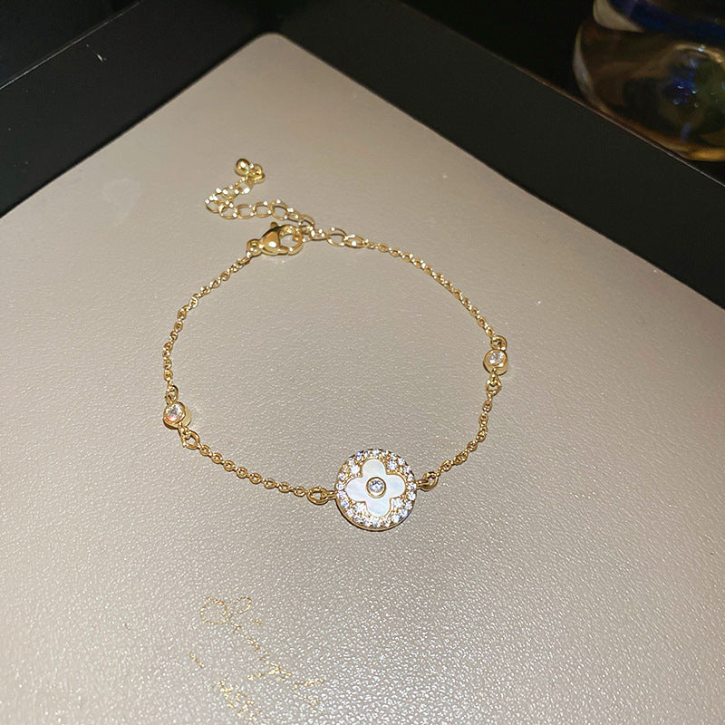 Wholesale Copper Zircon Slub Adjustable Bracelet